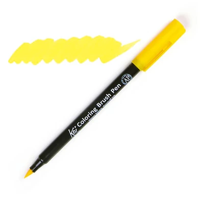 Štetcový popisovač Sakura Koi - 3, yellow