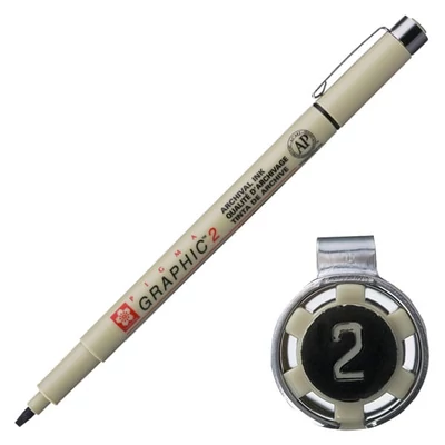 Popisovač Sakura Pigma Graphic 2 , 2 mm - čierny