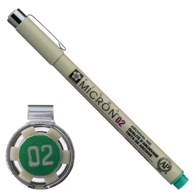 Technické pero Sakura Pigma Micron 02, 0,3 mm - zelené