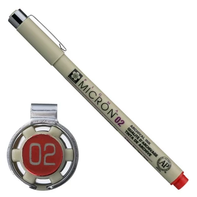 Technické pero Sakura Pigma Micron 02, 0,3 mm - červené