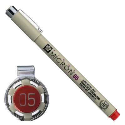 Technické pero Sakura Pigma Micron 05, 0,45 mm - červené