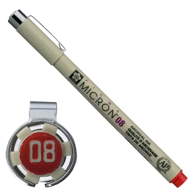 Technické pero Sakura Pigma Micron 08, 0,5 mm - červený