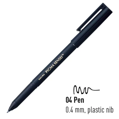 Kresliace pero Sakura Pigma Sensei 04, čierne - 0,4 mm