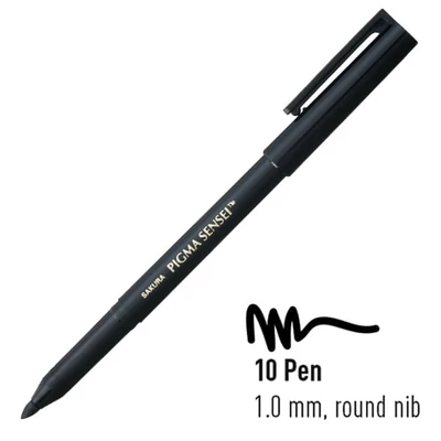 Popisovač Pigma Sensei 10, čierny - 1 mm