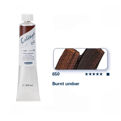 Olejová farba Schmincke College, 200 ml - 650, burnt umber
