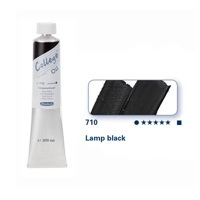 Olejová farba Schmincke College, 200 ml - 710, lamp black