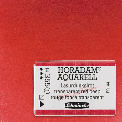 Akvarelová farba Schmincke Horadam, 1/1 v panvičke - 355, transparent red deep