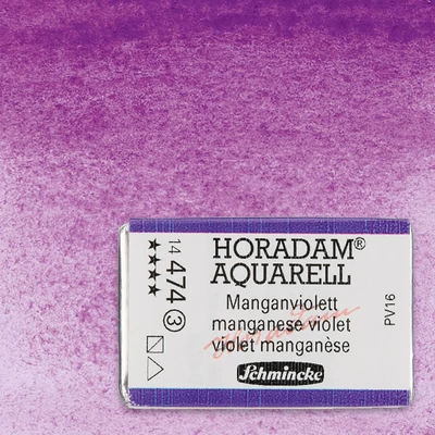 Akvarelová farba Schmincke Horadam, 1/1 v celej panvičke, granulačná - 474, manganese violet
