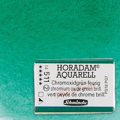 Akvarelová farba Schmincke Horadam, 1/1 v celej panvičke, granulačná - 511, chromium oxide green brilliant