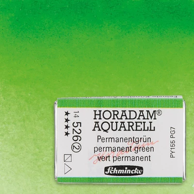 Akvarelová farba Schmincke Horadam, 1/1 v celej panvičke - 526, permanent green
