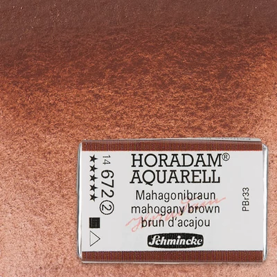 Akvarelová farba Schmincke Horadam, 1/1 v panvičke, 1/1 hodvábna, granulačná - 672, mahogany brown