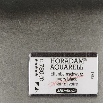 Akvarelová farba Schmincke Horadam, 1/1 v celej panvičke - 780, ivory black