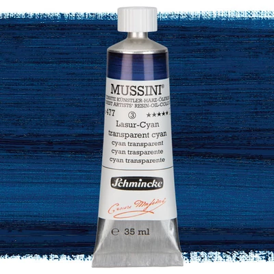 Olejová farba Schmincke Mussini, 35 ml - 477, translucent cyan