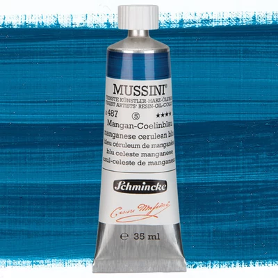 Olejová farba Schmincke Mussini, 35 ml - 487, manganese cerulean blue