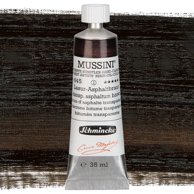 Olejová farba Schmincke Mussini, 35 ml - 645, asphaltum brown transparent