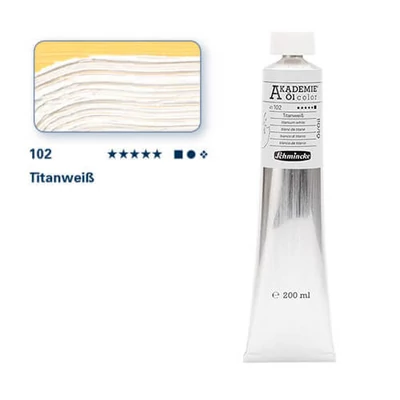 Olejová farba Schmincke Akademie, 200 ml - 102, titanium white