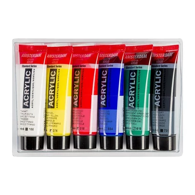 Sada akrylových farieb Talens Amsterdam - 6x20 ml, všeobecná