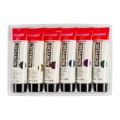 Sada akrylových farieb Talens Amsterdam - 6x20 ml, perleťové farby