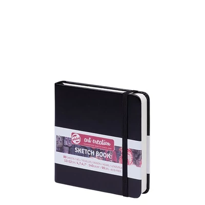 Náčrtník a skicár Talens Art Creation Sketch Book, 140 g, 80 listov - 12x12 cm, čierny