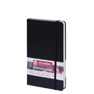 Náčrtník a skicár Talens Art Creation Sketch Book, 140 g, 80 listov - 13x21 cm, čierny