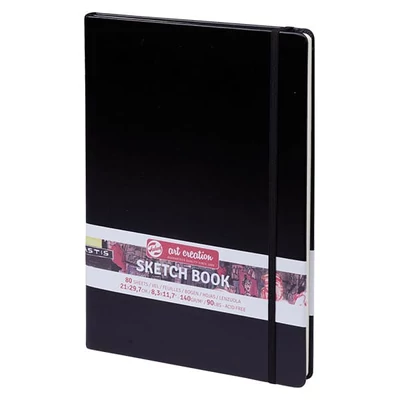Náčrtník a skicár Talens Art Creation Sketch Book, 140 g, 80 listov - A4, čierny