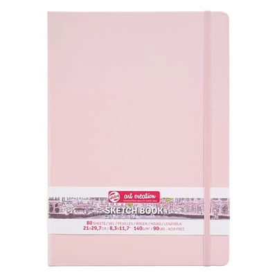 Náčrtník a skicár Talens Art Creation Sketch Book, 140 g, 80 listov - A4, pastelovo ružový