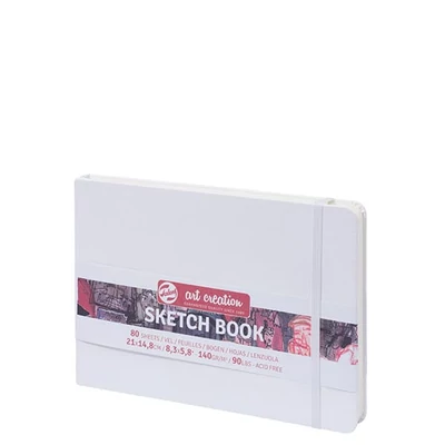 Náčrtník a skicár Talens Art Creation Sketch Book, 140 g, 80 listov - A5 na šírku, biely