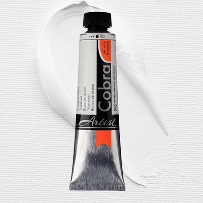 Olejová farba na vodnej báze Talens Cobra, 40 ml - 105, titanium white