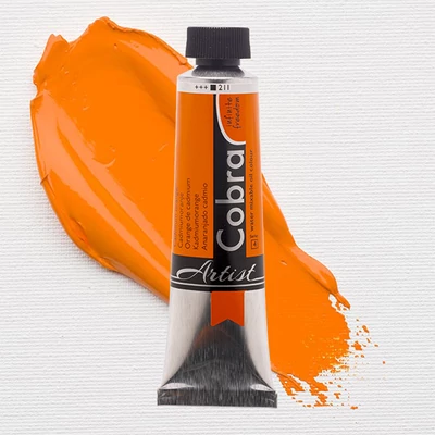 Olejová farba na vodnej báze Talens Cobra, 40 ml - 211, cadmium orange