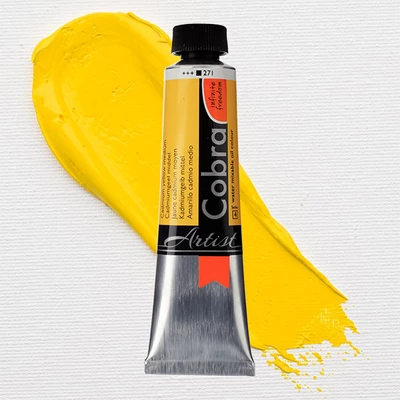 Olejová farba na vodnej báze Talens Cobra, 40 ml - 271, cadmium yellow medium