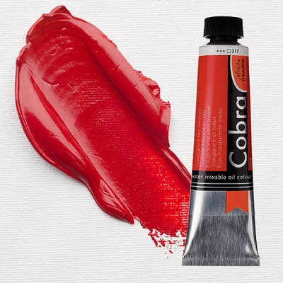 Olejová farba na vodnej báze Talens Cobra, 40 ml - 317, transparent red medium