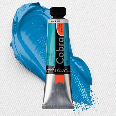 Olejová farba na vodnej báze Talens Cobra, 40 ml - 522, turquoise blue