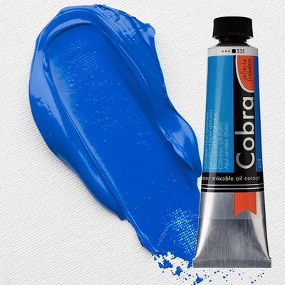 Olejová farba na vodnej báze Talens Cobra, 40 ml - 535, cerulean blue