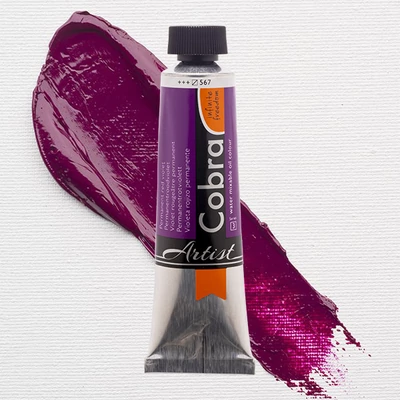 Olejová farba na vodnej báze Talens Cobra, 40 ml - 567, permanent red violet
