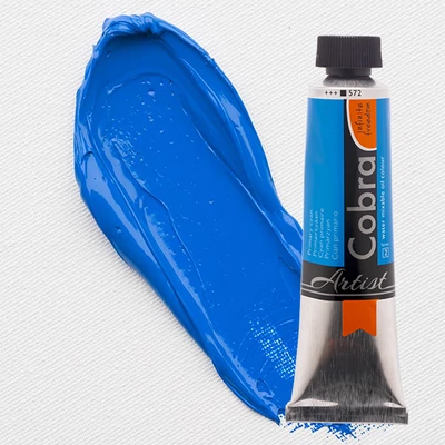 Olejová farba na vodnej báze Talens Cobra, 40 ml - 572, primary cyan