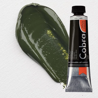 Olejová farba na vodnej báze Talens Cobra, 40 ml - 620, olive green