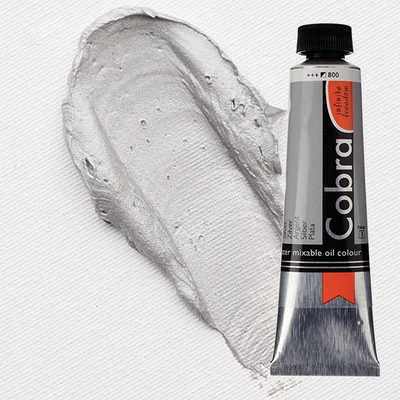 Olejová farba na vodnej báze Talens Cobra, 40 ml - 800, silver