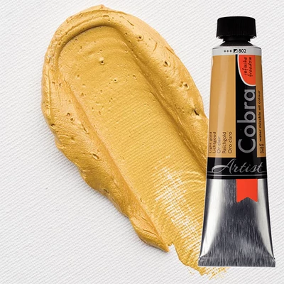 Olejová farba na vodnej báze Talens Cobra, 40 ml - 802, light gold