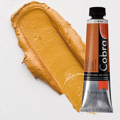 Olejová farba na vodnej báze Talens Cobra, 40 ml - 803, deep gold