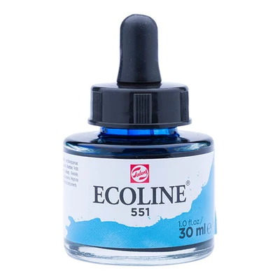 Tekutá akvarelová farba Talens Ecoline, 30 ml - 551, sky blue light