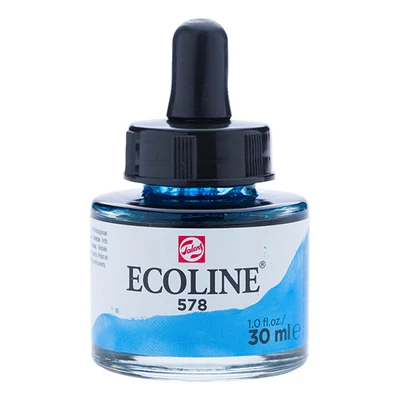 Tekutá akvarelová farba Talens Ecoline, 30 ml - 578, sky blue (cyan)