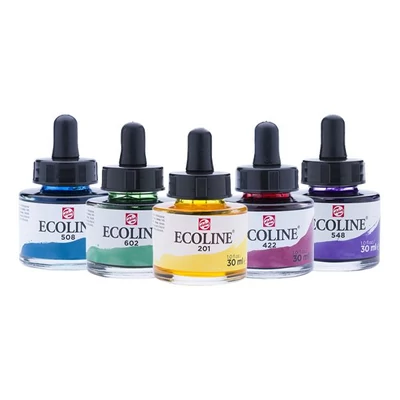 Tekutá akvarelová farba Talens Ecoline, 30 ml - v rôznych farbách