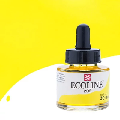 Tekutá akvarelová farba Talens Ecoline, 30 ml - 205, lemon yellow (primary)