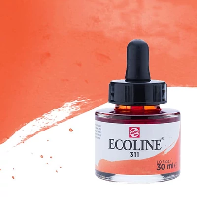 Tekutá akvarelová farba Talens Ecoline, 30 ml - 311, vermilion