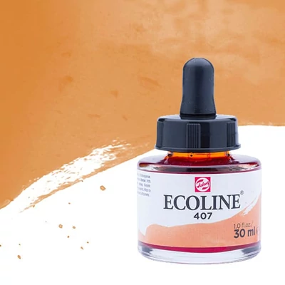 Tekutá akvarelová farba Talens Ecoline, 30 ml - 407, deep ochre