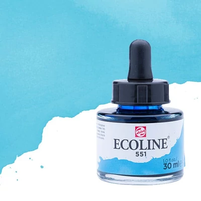 Tekutá akvarelová farba Talens Ecoline, 30 ml - 551, sky blue light