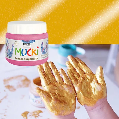 Prstová farba, Mucki, 150 ml - perleťová zlatá