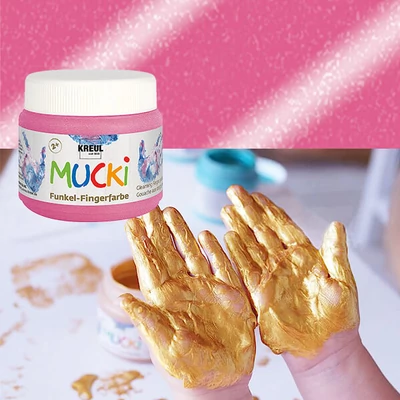 Prstová farba, Mucki, 150 ml - perleťová ružová
