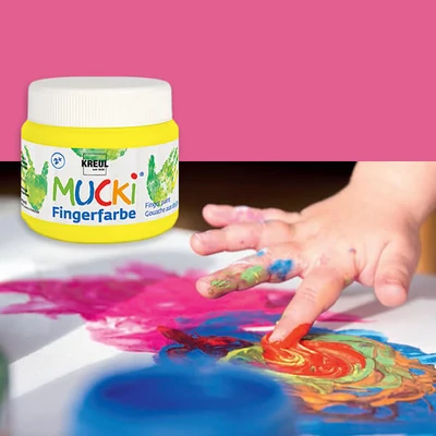 Prstová farba, Mucki, 150 ml - neónovo ružová