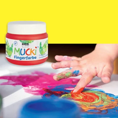 Prstová farba, Mucki, 150 ml - žltá